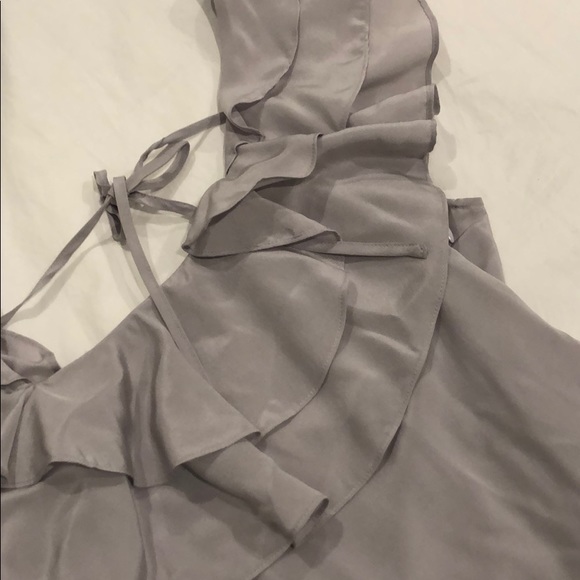 Club Monaco light purple/grey 100% Silk Shirt - Picture 5 of 5